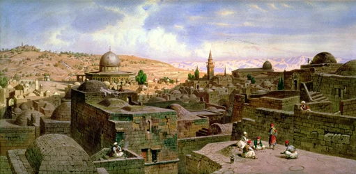 Pohled na Jeruzalém, s dómem Svaté skály, 1864
