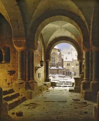 Klášterní brána v zimě, 1840