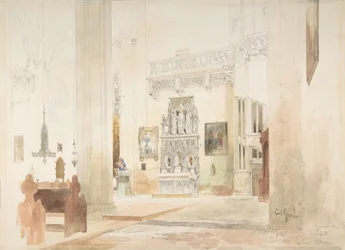 Interiér kostela svatého Severina v Erfurtu, 1855.