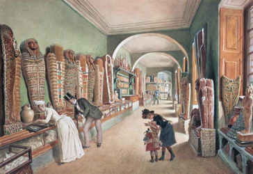 Chodba a poslední skříň egyptské sbírky
