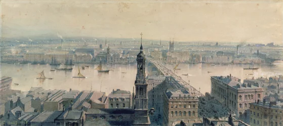 Pohled na Londýn od Monumentu směrem na jih, 1848