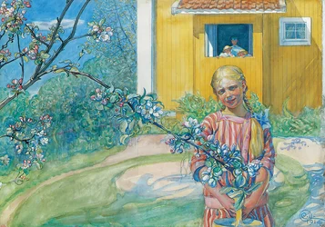 Dívka s jabloňovým květem, 1914