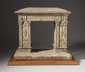 Model oblouku Argentarii, kolem 1792-95 (korek, tónovaný štuk a písek)