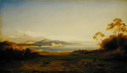 Zátoka a přístav na Korfu, kolem roku 1842