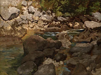 Horský potok s balvany, 1888-1889
