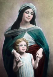 Matka s dítětem od německého ilustrátora a grafika Maxe Sterna (1872-1943). Datum vzniku obrázku: kolem roku 1900. Archiv Carla Simona