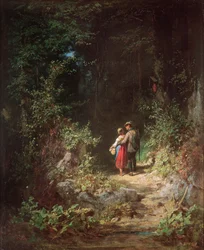 Milenci v lese, kolem roku 1860