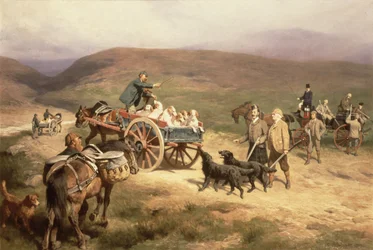 Lov tetřevů na panství Glentanar v Aberdeenshire, 1889