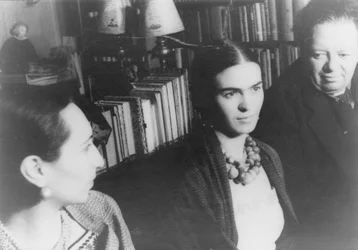 Frida Kahlo a Diego Rivera při návštěvě New Yorku
