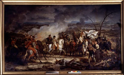 Napoleonská válka: „“ Císař Napoleon I. (1769-1821) během bitvy u Slavkova dne 2.12.1805. Obraz Antoina Verneta (1758-1836) 1805 Boissy Saint Leger. Chateau de Grosbois