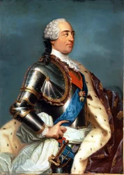 Portrét Ludvíka XV. (1710 - 1774). Obraz Carle Van Loo (1705 - 1765).