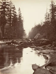 Merced River, Yosemite, ca. 1872, vytištěno ca. 1876.