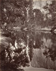 Zrcadlový pohled na El Capitan, Yosemite, ca. 1872, vytištěno ca. 1876.
