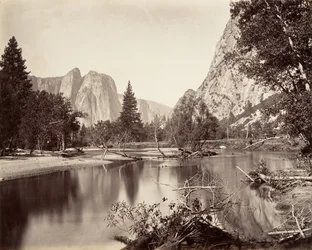 Pohled dolů Yosemitské údolí, ca. 1872, vytištěno ca. 1876.