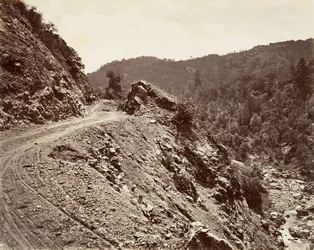 Sulphur Creek a Flume-road to Geysers, 1868-70, tištěné ca. 1876.