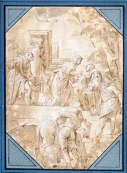 La Visitation Drawing od Carla Bononiho (1569-1632) Sun. 0,22 x 0,15 m Paříž.