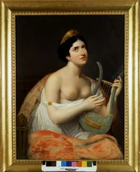 Portrét Antonietty Fagnani Areseové (1778-1847), milované ženy italského básníka Ugo Foscola (1778-1827). Obraz Carlo Bruni 19. století