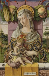 Madonna a dítě, cca 1480 (tempera a zlato na dřevě)