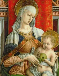 Madonna a dítě, detail z polyptychu SantEmidio, 1473 tempera na detailu panelu 76636