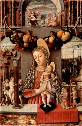 Virgin of Passion Detrempe na dřevě od Carla Crivelliho (1430 / 35-1494 / 1500) cca 1460. Rozměr 71x48 cm Verona, Muzeum Castelvecchio