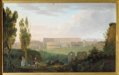 Colisee při pohledu z Palatina. Obraz Carlo Labruzzi (1765-1818) Ec. Ital.