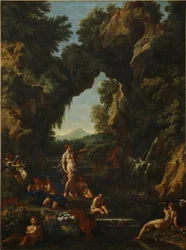 Krajina s Dianou a Actaeonem, kolem roku 1657 (olej na plátně)