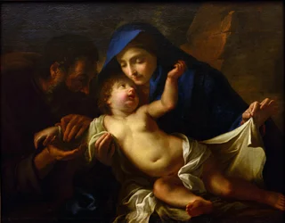 Svatá rodina par Maratta, Carlo (1625-1713). Olej na plátně, konec 17. stol., Státní muzeum umění A. Radishcheva, Saratov