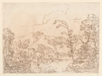 Kresba, Vesnice u potoka v hornaté krajině, 1770-86