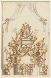Kresba, Návrh katafalku pro Karla Emanuela III. ze Sardinie, 1773
