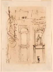 Kresba, náčrtky a písmo, 1765