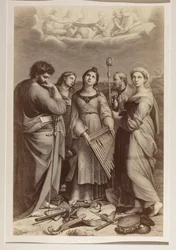"Extáze svaté Cecílie", mědiryt neznámého autora podle obrazu Raffaela (1483-1520)