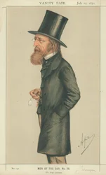 Alfred Tennyson, laureát básníka, 22. července 1871, karikatura Vanity Fair