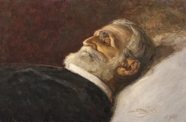 Skladatel Giuseppe Verdi na smrtelné posteli