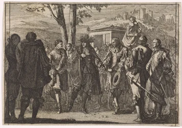 Anglický král Karel I. je zajat anglickými vojáky, 1647