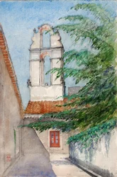 Zvonice, Hotel San Dominico Starý klášter, Taormina, Sicílie, 1933.
