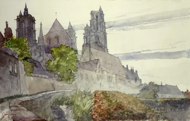 Katedrála v Laonu, Francie, 1913.