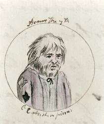 Jindřich VII, kolem roku 1790 (pero, inkoust a wc na papíře)