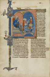 Stránka z rukopisu rukopisu Vidal Mayor od Vidala Canellase, zkopírovaného Michaelem Lupim de Candiu, c.1290-1310