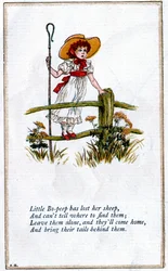 Ilustrace k filmu „Malá Bo-Peep ztratila svou ovečku“, Kate Greenaway