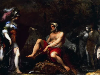 Erminia mezi pastýři, Francisco Montelatici známý jako Cecco Bravo (1601-1661), olej na plátně
