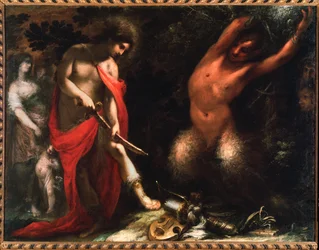 Apollo a Marsyas (olej na plátně).
