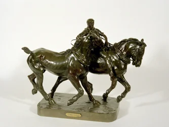 Dvojice tažných koní (bronz)