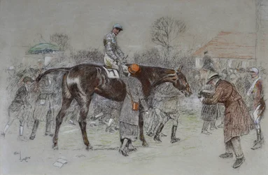 Vést ve vítězi, zatímco bookmakeři jásali, kolem 1920-25 (pastel)
