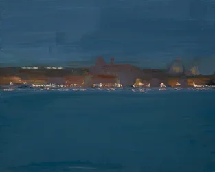Noční světla, Benátky (olej na plátně)