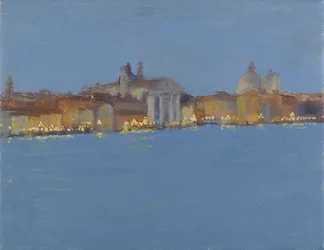 Letní noc padající na Zattere, Benátky (olej na plátně)