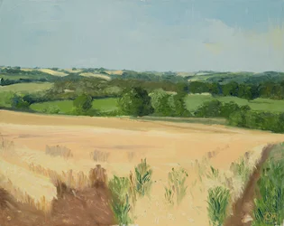 Čekání na sklizeň, Cotswolds (olej na plátně)