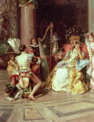 Galileo na dvoře Isabelly, detail, 1878