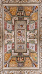 Strop Sala delle Gesta Rossiane, Rocca dei Rossi, San Secondo, Parma, Itálie, kolem 1570
