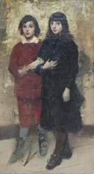 Dva bratranci, Cesare Tallone (olej na plátně)