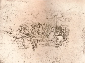 Kopie části karikatury bitvy u Anghiari, c1505-c1523 1883
